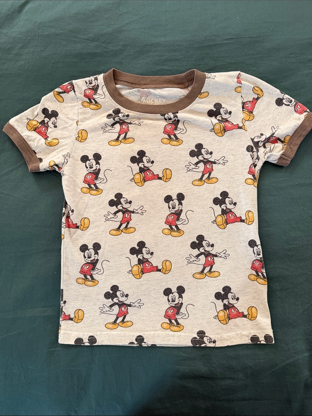 Disney Kids Mickey Mouse Short Sleeve Tee - Beige, Brown, Red, Yellow, Black 5T